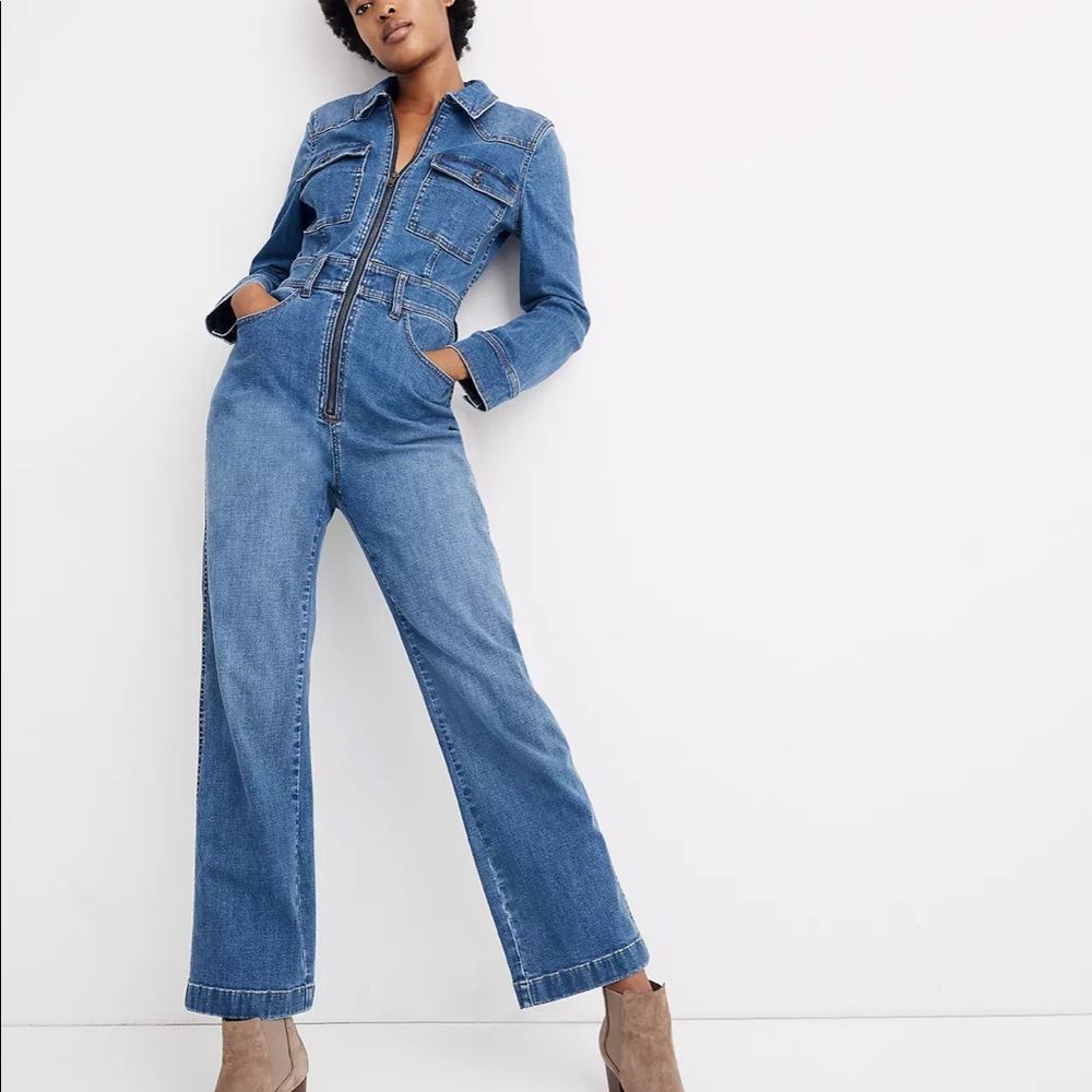 Madewell Denim Zip-Front Coverall Jumpsuit: Western Edition